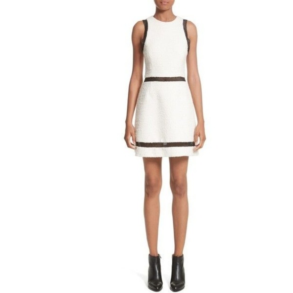 Alexander Wang Chain Mail Trim Tweed Dress